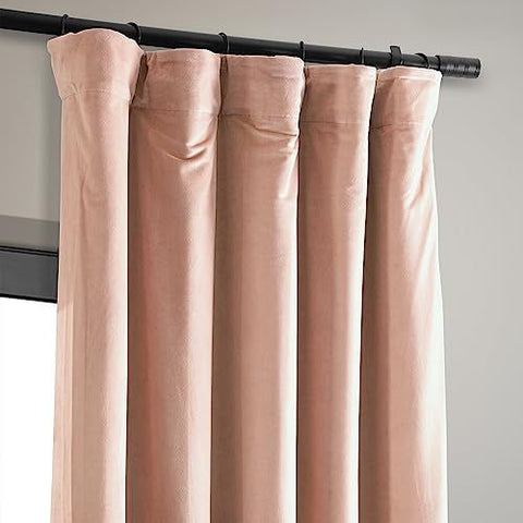 HPD Half Price Drapes Signature Blackout Velvet 50 in x 108 in, Rosey Dawn