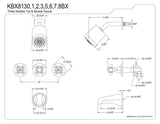 Kingston Brass KBX8130BX Metropolitan Three-Handle Tub and Shower Faucet, Mat...