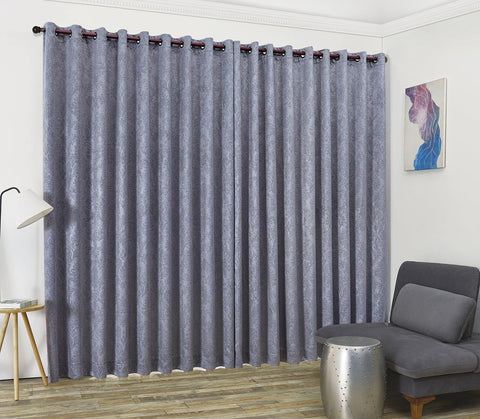 Linen Zone Gray Extra Wide Curtains for Wall Partition. Sliding Hanging Room ...