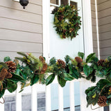 [9 Foot Artificial Christmas Garland] - Magnolia Leaf Collection - Natural De...