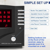 Wireless Call System Nurse Call System with 5 Dual Function Call Buttons and ...