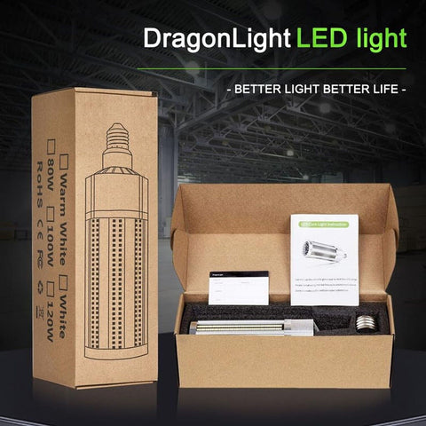 DragonLight 100W Commercial Grade Corn LED Light Bulb Fanless(800 Watt Replac...