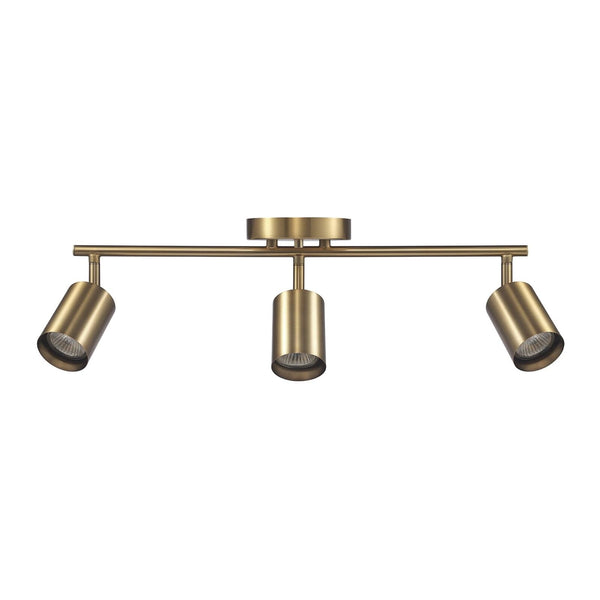 Globe Electric 64000093 21" 3-Light Track Lighting, Matte Brass, Pivoting Sha...