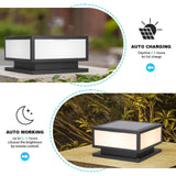 Solar Outdoor Column Lights Modern Fence Deck Cap Light Solar Post Lights Fix...