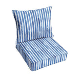 Sorra Home Nelson Outdoor/Indoor Cushion Set, 27 x 23 x 5, Blue 2 Count