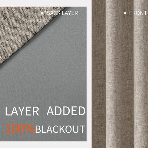 Joydeco Blackout Curtains 120 Inches Long 2 Panels Burg, Room Darkening Curta...