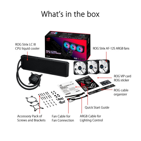 ASUS ROG Strix LC III 360 ARGB All-in-one CPU Liquid Cooler with 360&#176; rotat