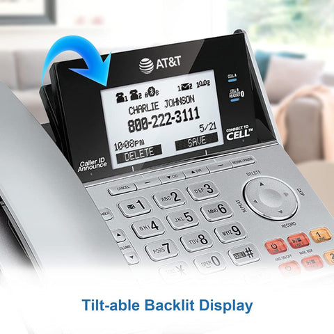 AT&T TL86103 2-Line Corded/Cordless for Small Business with Silver/black