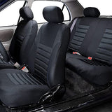 FH Group Car Seat Covers Full Set 3D Air Mesh - Universal Fit, Black