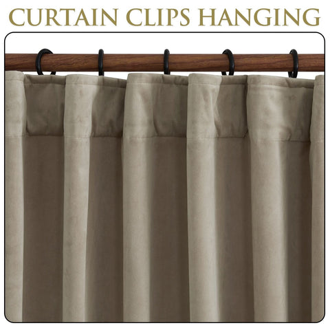 StangH Extra Wide Camel Beige Curtains for Living Room, Super Soft Velvet Roo...