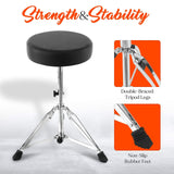 Pyle Adjustable Drum Throne Stool-Portable with Double-braced Tripod Legs, Fo...