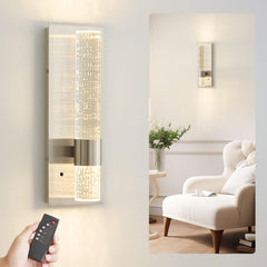 Biewalk Nickel Wall Sconces, Rechargeable Modern LED Wall Lamps, 5W 3000K Bat...