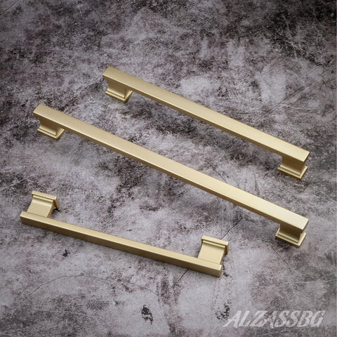 Alzassbg 15 Pack Matt Gold Cabinet Pulls, 6-1/4 Inch(160mm) Hole Centers Cabi...