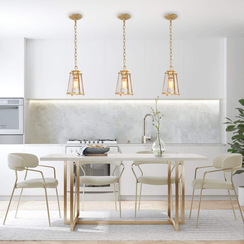 KSANA Gold Pendant Lighting for Kitchen Island, Hanging Brass Light Fixtures ...