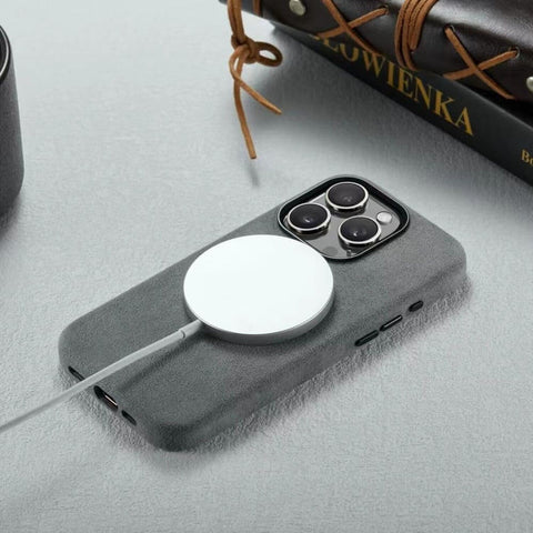 Alcantara case Compatible with iPhone 15 Pro,Handmade Fully-Wrapped Synthetic...