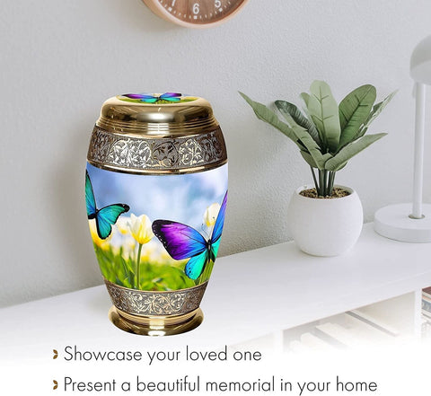 Wild Butterflies Cremation Urn for Ashes for Women - Personalized Cremation U...