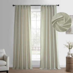 HPD Half Price Drapes Basic Faux Linen Curtains - 96 Inch Long Pair - 2 Panel...