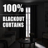 Rutterllow 100% Blackout 340 GSM Curtains 2 Panels, Full Shade 102 Inches Lon...