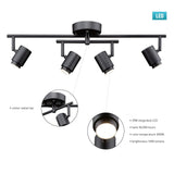 Globe Electric Walton 4-Light 29W Integrated LED Track Lighting, Matte Black,...