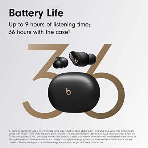 Beats Studio Buds + | True Wireless Noise Cancelling Earbuds, One Size, Black