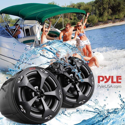 Pyle 800W Marine Speakers with Amplifier - 4" Waterproof Full Range Water Res...