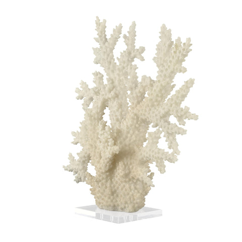 Deco 79 Polystone Coral Decorative Sculpture Home Decor Statue with Clear Acr...