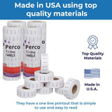 Perco Sell by 1 Line Labels - 4 Sleeves, 32,000 "Sell by Labels for Perco 1 L...