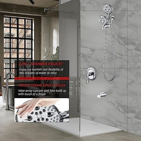 ELLO&ALLO Brushed Nickel Shower Faucet Set with Tub With Tub,