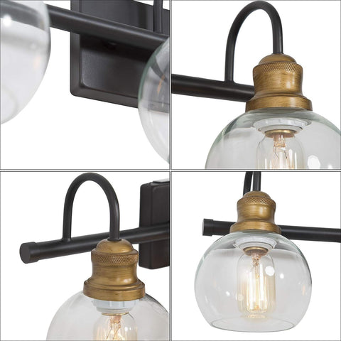 LALUZ Bathroom Light Fixtures, Vanity Lights with 3-light, Oil-Rubbed Bronze