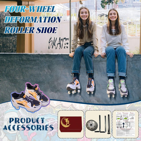 Roller Skate Shoes for Women Four Rounds Children's Roller Skates Shoes That ...