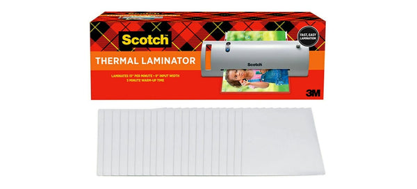 Scotch Thermal Laminator Combo Pack, Includes 20 Letter-Size Laminating Pouch...