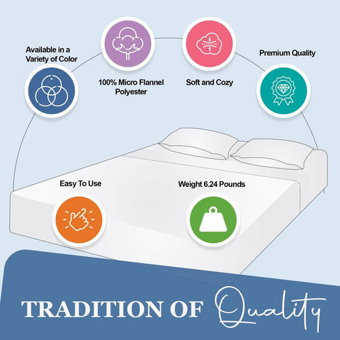 Thermee Micro Flannel Queen-Size Sheet Set, Machine Wash & Dry, No Pilling, 1...