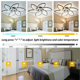 30" Modern Ceiling Fan with Lights Remote Control, Low Profile Ceiling Fan wi...