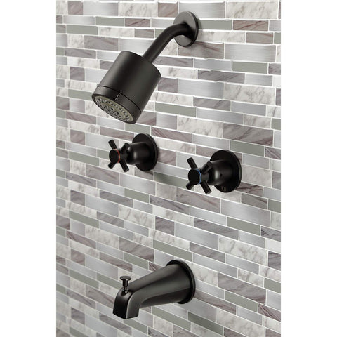 Kingston Brass KBX8140DX Concord Tub and Shower Faucet, Matte Black 7.13 x 13...