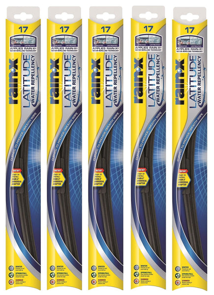 Rain-X 5079275-2-5PK Latitude 2-IN-1 Water Repellency Wiper Blade, 18" (Pack ...