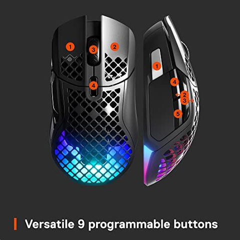 SteelSeries Aerox 5 Wireless - Gaming Mouse - 18000 CPI -- TrueMove Air Black