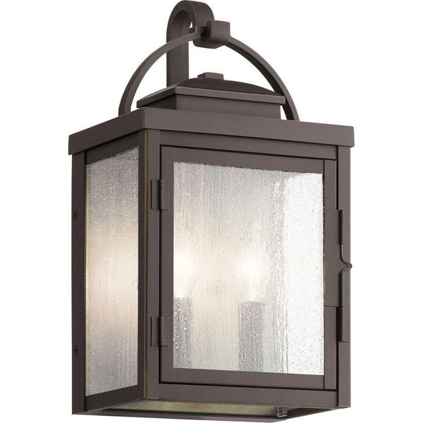 Kichler Carlson 14.75" 2 Light Outdoor Wall Light with Clear Seeded Glass in ...