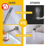 Wall Mounted Bathtub Faucet with Handheld Shower, Solid Brass Bathroom Shower...