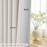 100% Blackout Shield Faux Linen Blackout Curtains for Bedroom 108 Inches Long...