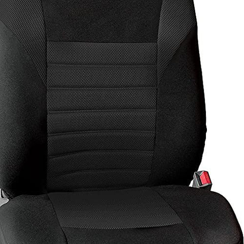 FH Group Car Seat Covers Full Set 3D Air Mesh - Universal Fit, Black