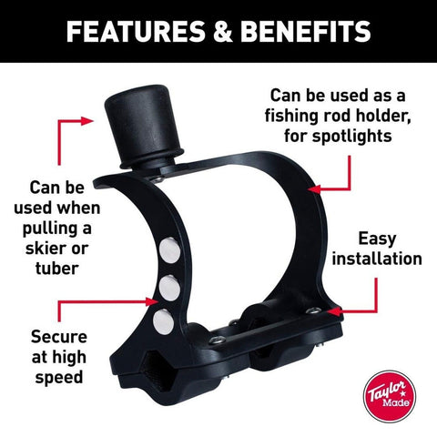 Taylor Made KW-Series Flagpole Mount for Boats, Universal Clamp-On Mount, Fit...