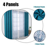 BONZER Mix and Match Curtains - 2 Pieces Branch Print Sheer Curtains and 2 Pi...