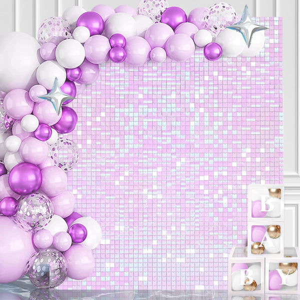 Shimmer Wall Backdrop Panels 24PCS Shimmer Backdrop Square Sequin Decor Rainb...