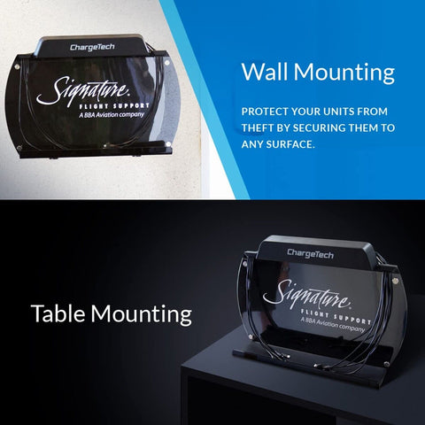 ChargeTech Wall Mounted Mobile Device Charging Station with 4 Apple Compatibl...