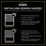 Eclipse Drew Roman Shades for Windows, Cordless 100% Blackout Shades, 23 in W...