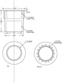 Westbrass 442P-48 1-1/2" NPMS Thread x 2-1/2" Straight Adapter with Slip Inle...