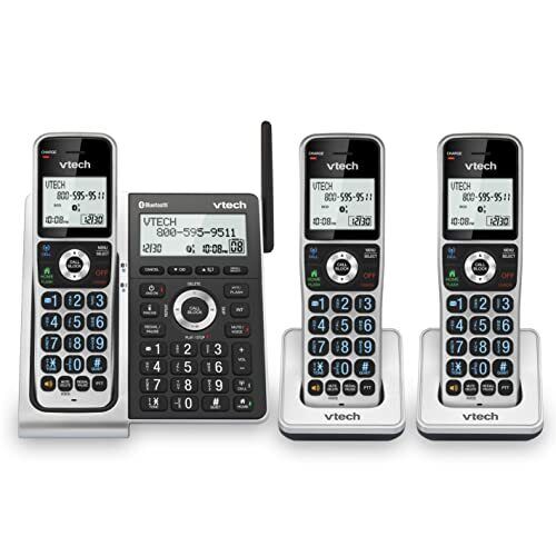 VTech VS306-3 DECT 6.0 3 Handsets Cordless Home Phone 3 Handset, Silver/Black