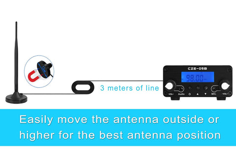 1000FT Long Range FM Transmitter Stereo Mini Radio Station for Church Drive-i...